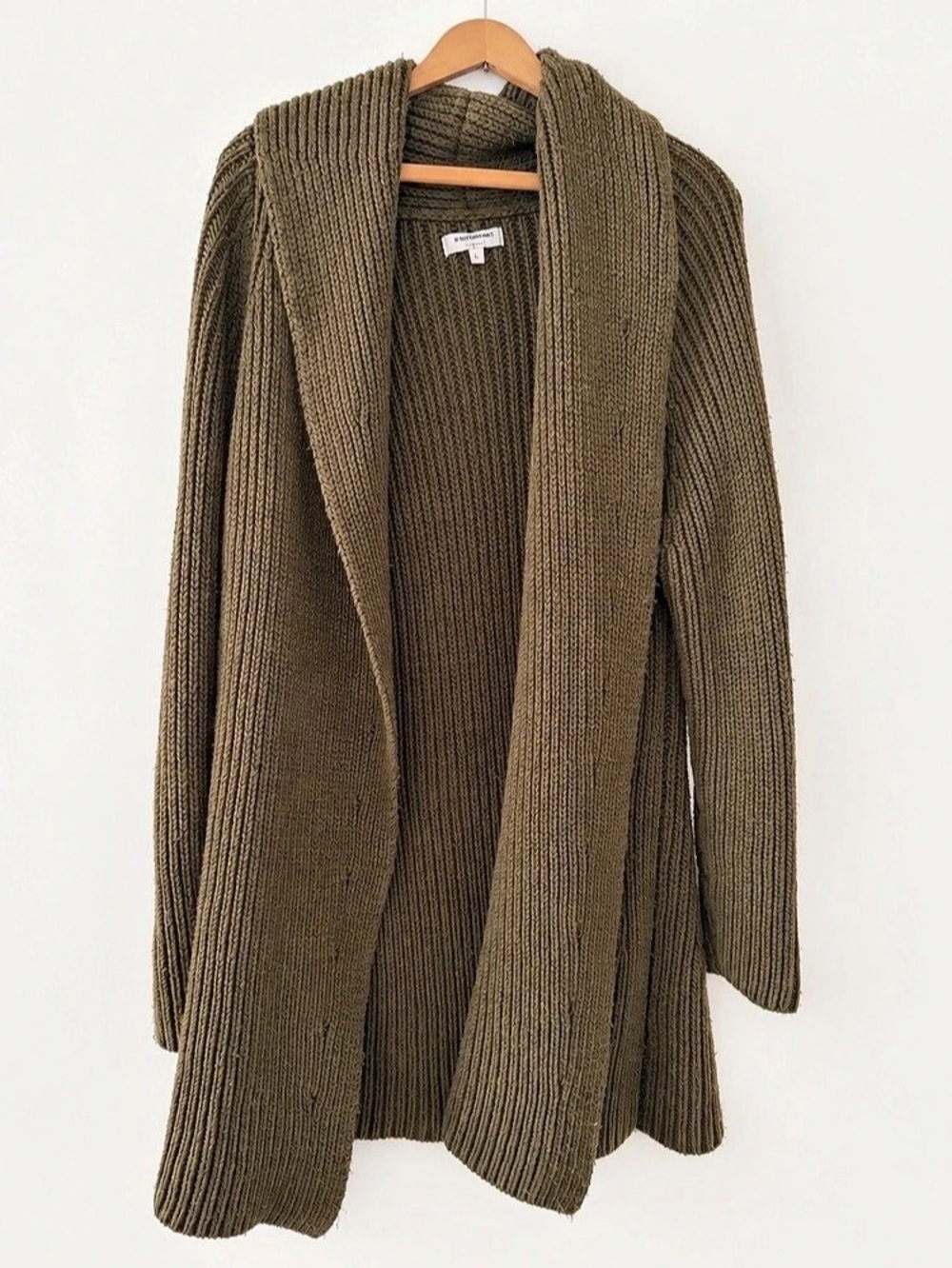 KF/KaufmanFranco Collective olive green chunky knit cardigan, women’s size Large